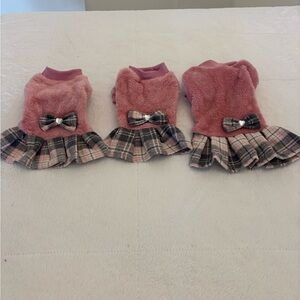 Pink Plaid Dog Sweater Dress